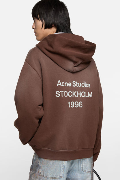 Acne Studios Fleece logo hoodie - Chocolate brown