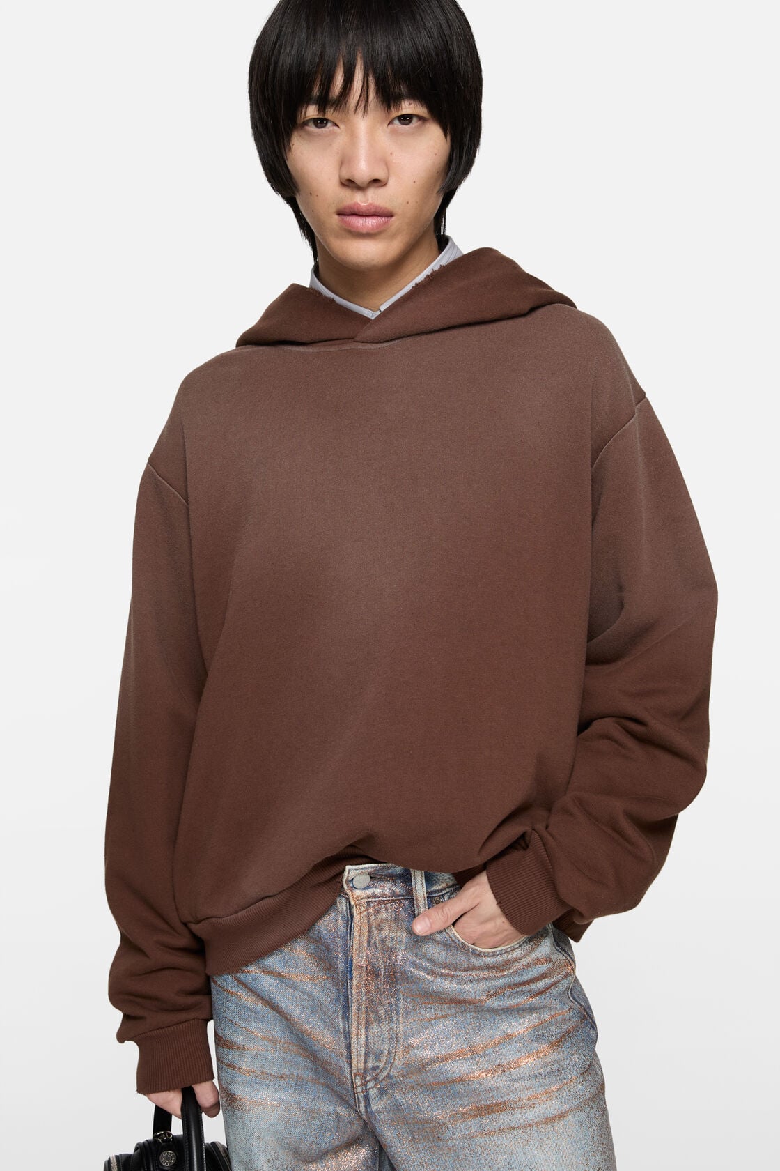 Acne Studios Fleece logo hoodie - Chocolate brown