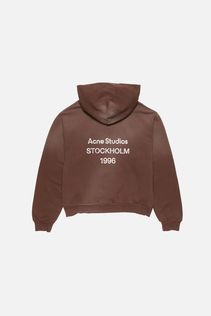 Acne Studios Fleece logo hoodie - Chocolate brown