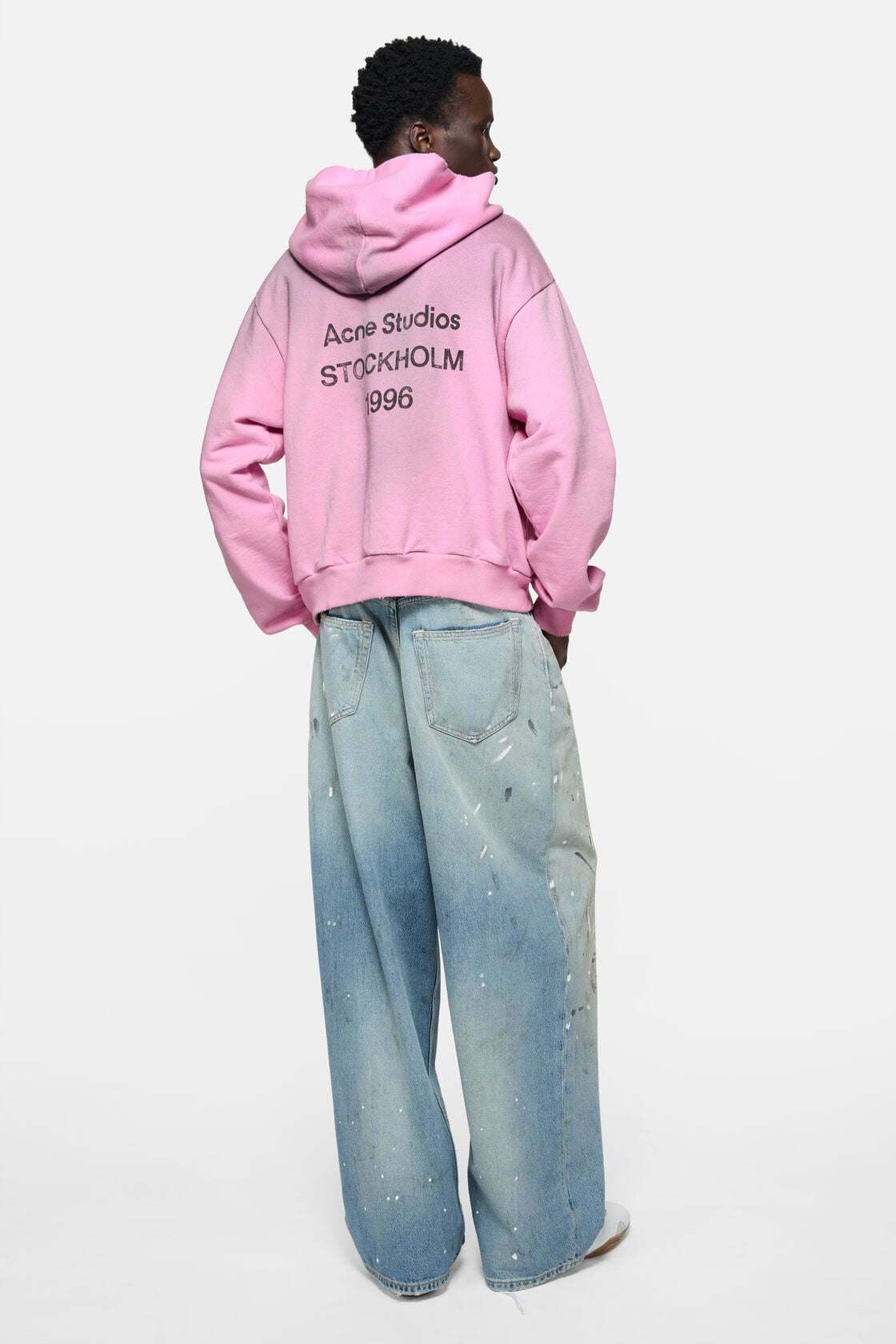 Acne Studios Fleece logo hoodie - Cotton candy pink