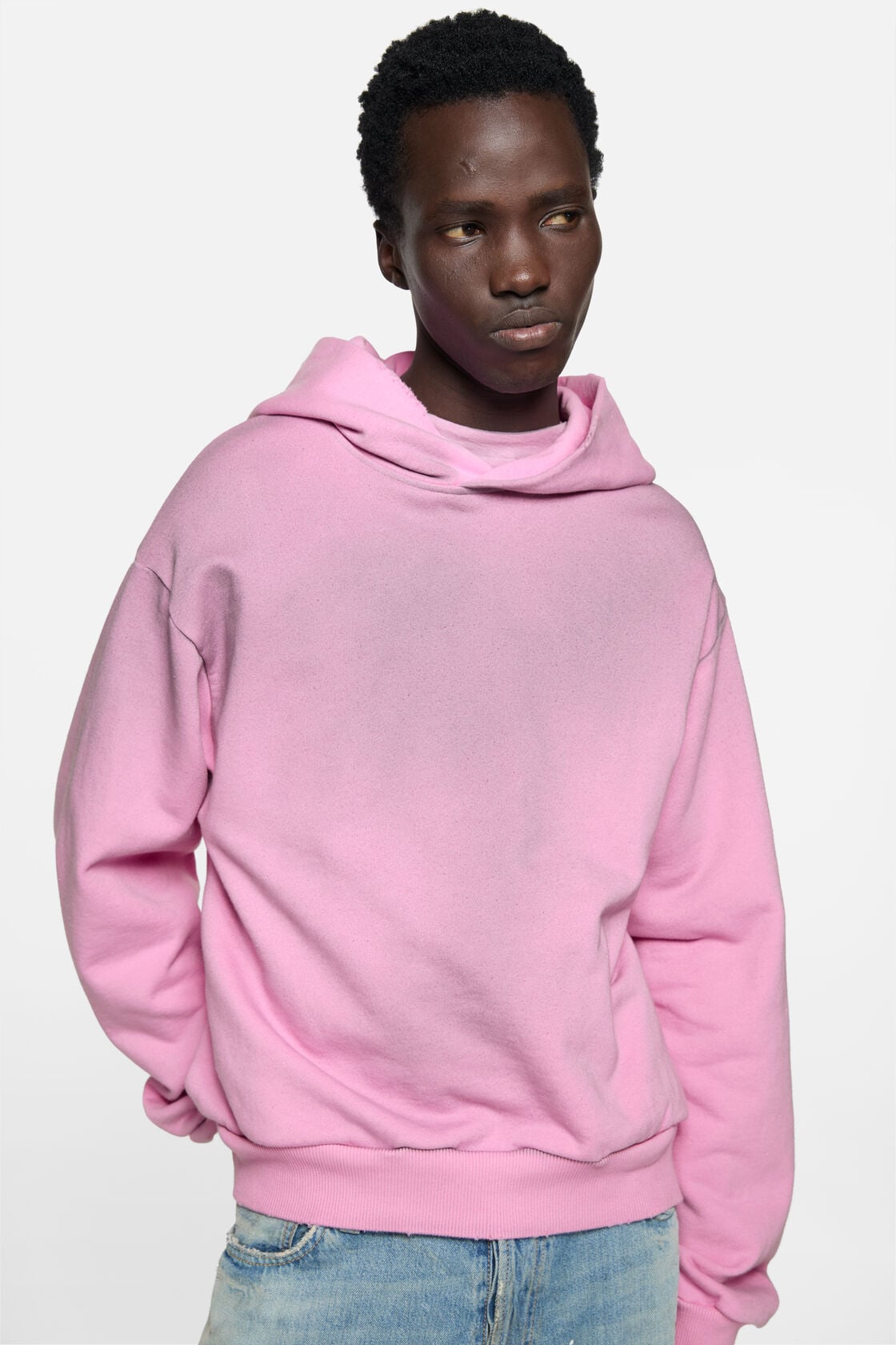 Acne Studios Fleece logo hoodie - Cotton candy pink