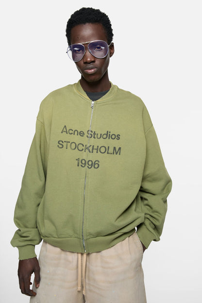 Acne Studios Washed zip-up cardigan - Olive green