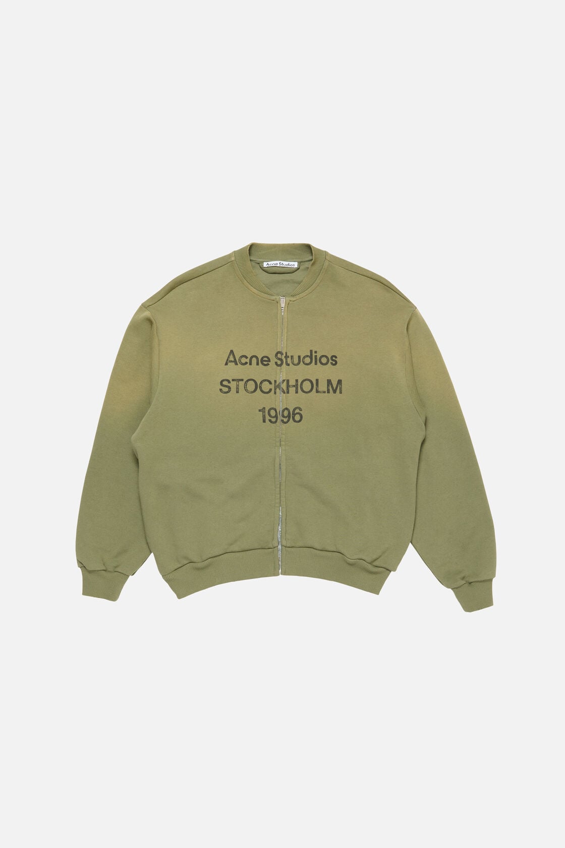 Acne Studios Washed zip-up cardigan - Olive green
