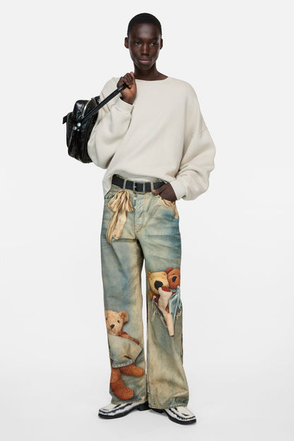 Acne Studios Rubber logo fleece sweatshirt - Light taupe