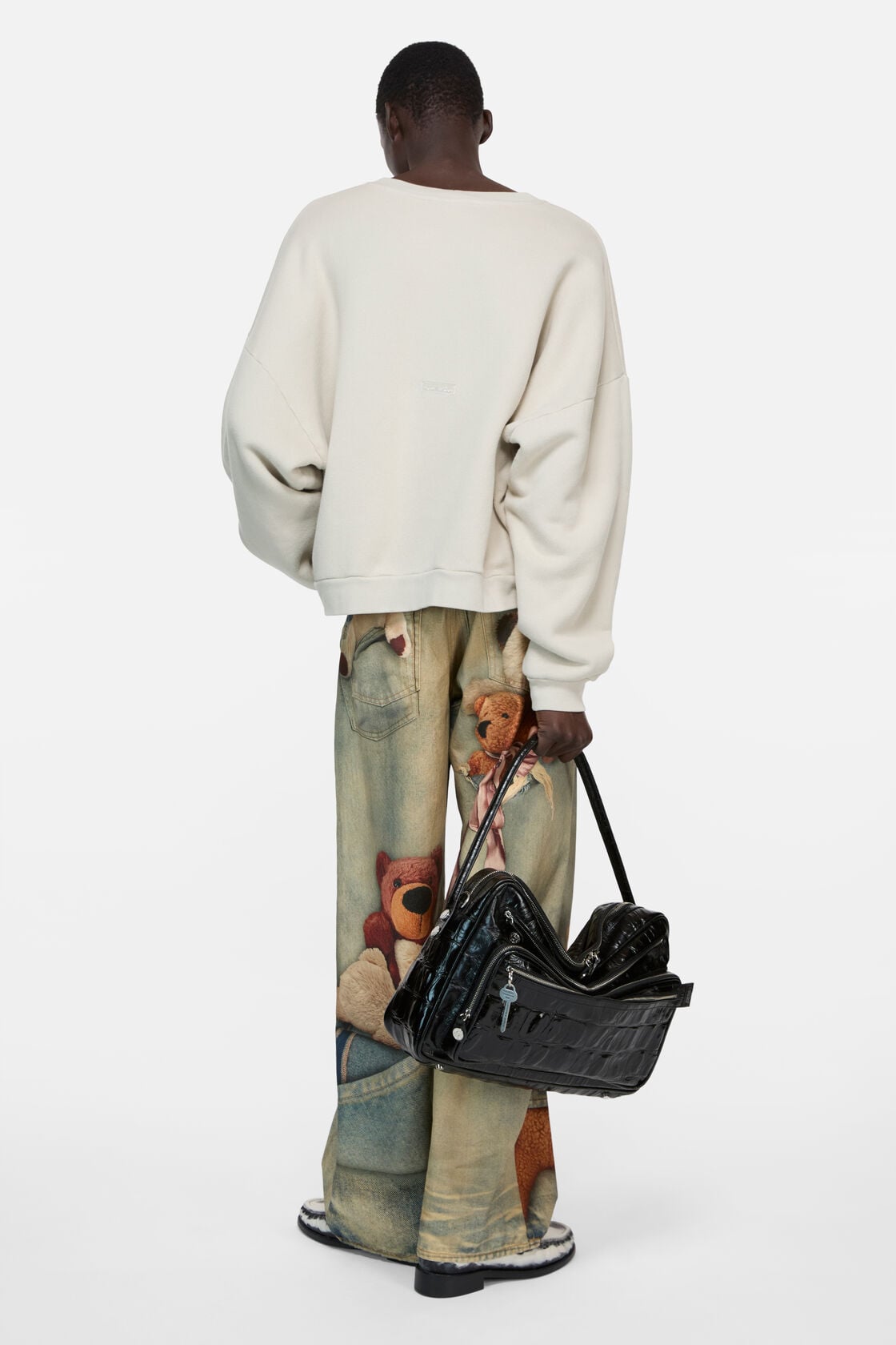 Acne Studios Rubber logo fleece sweatshirt - Light taupe