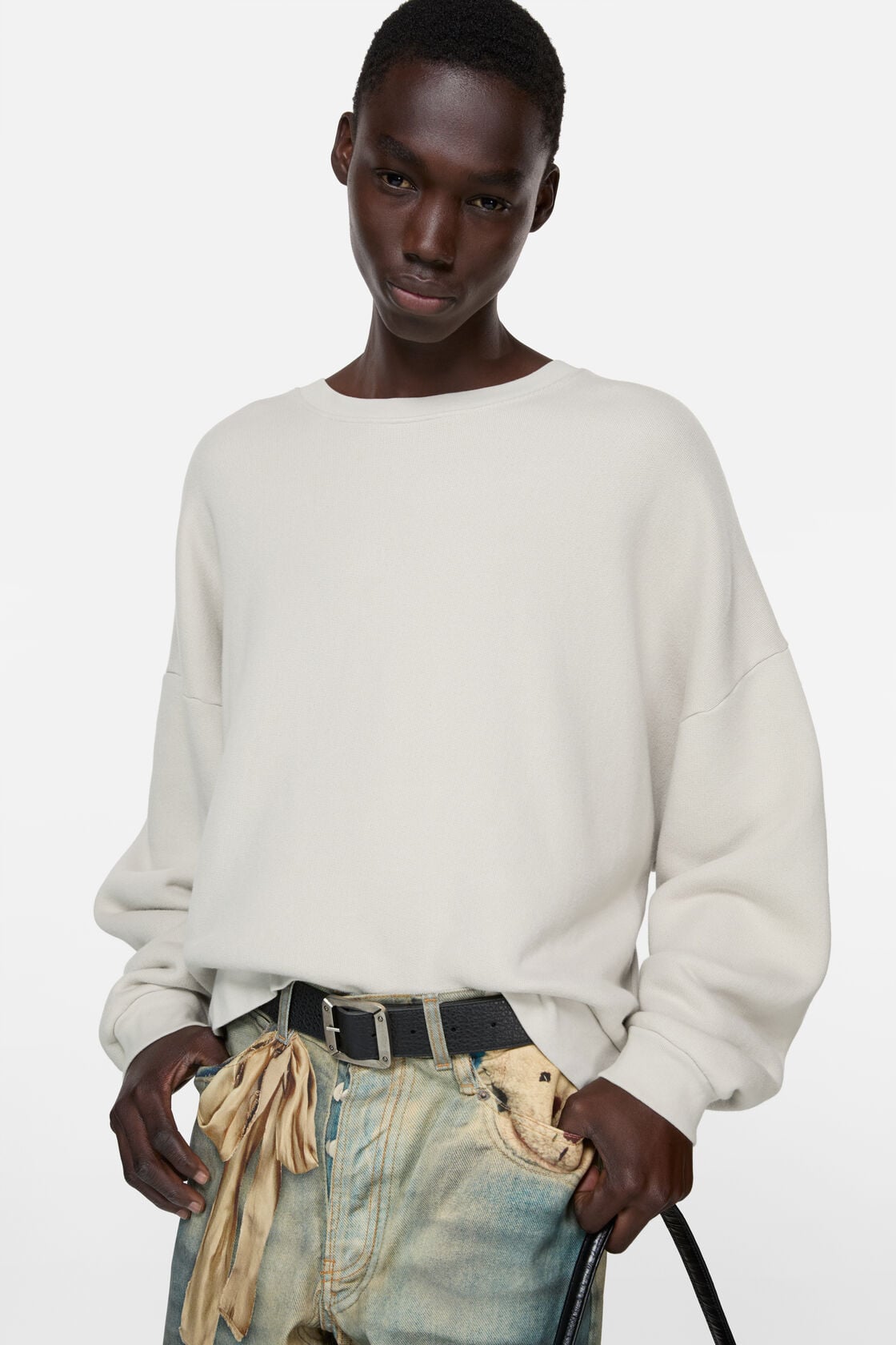 Acne Studios Rubber logo fleece sweatshirt - Light taupe