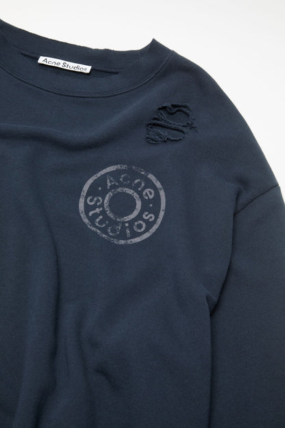 Acne Studios Distressed fleece sweatshirt - Dark navy