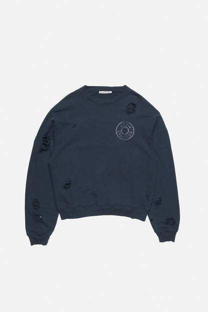 Acne Studios Distressed fleece sweatshirt - Dark navy