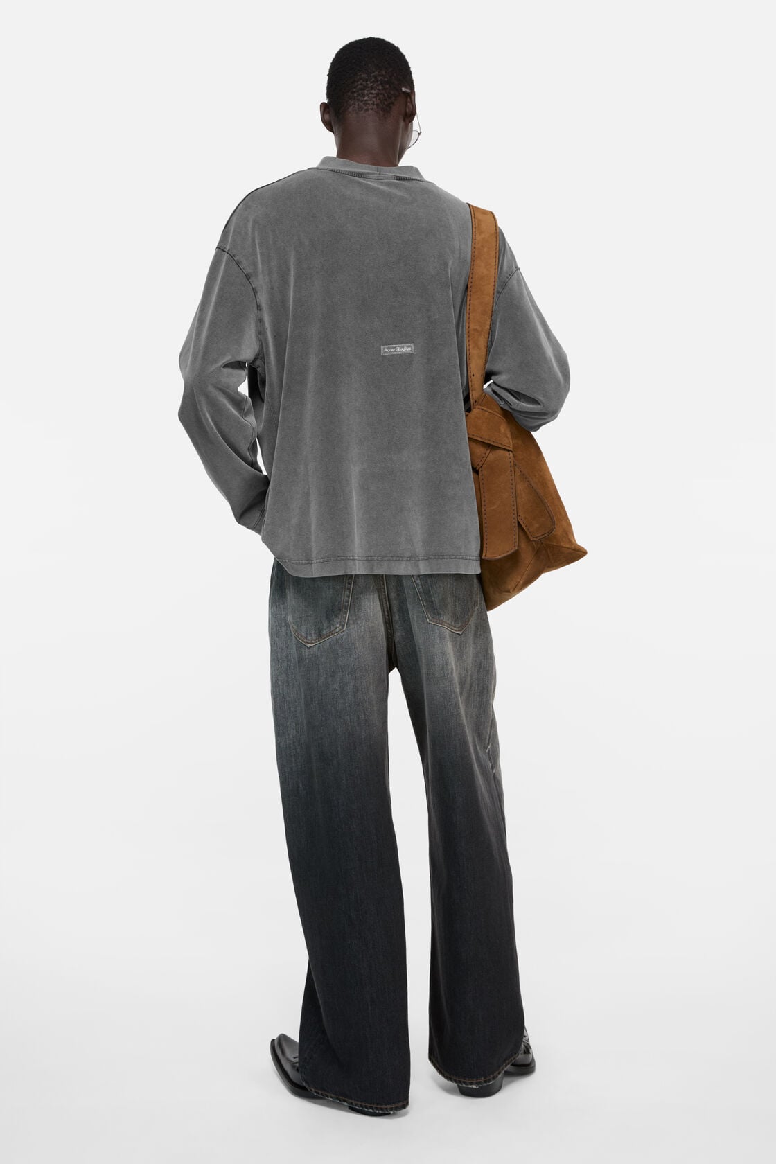 Acne Studios Relaxed rubber logo t-shirt - Faded black