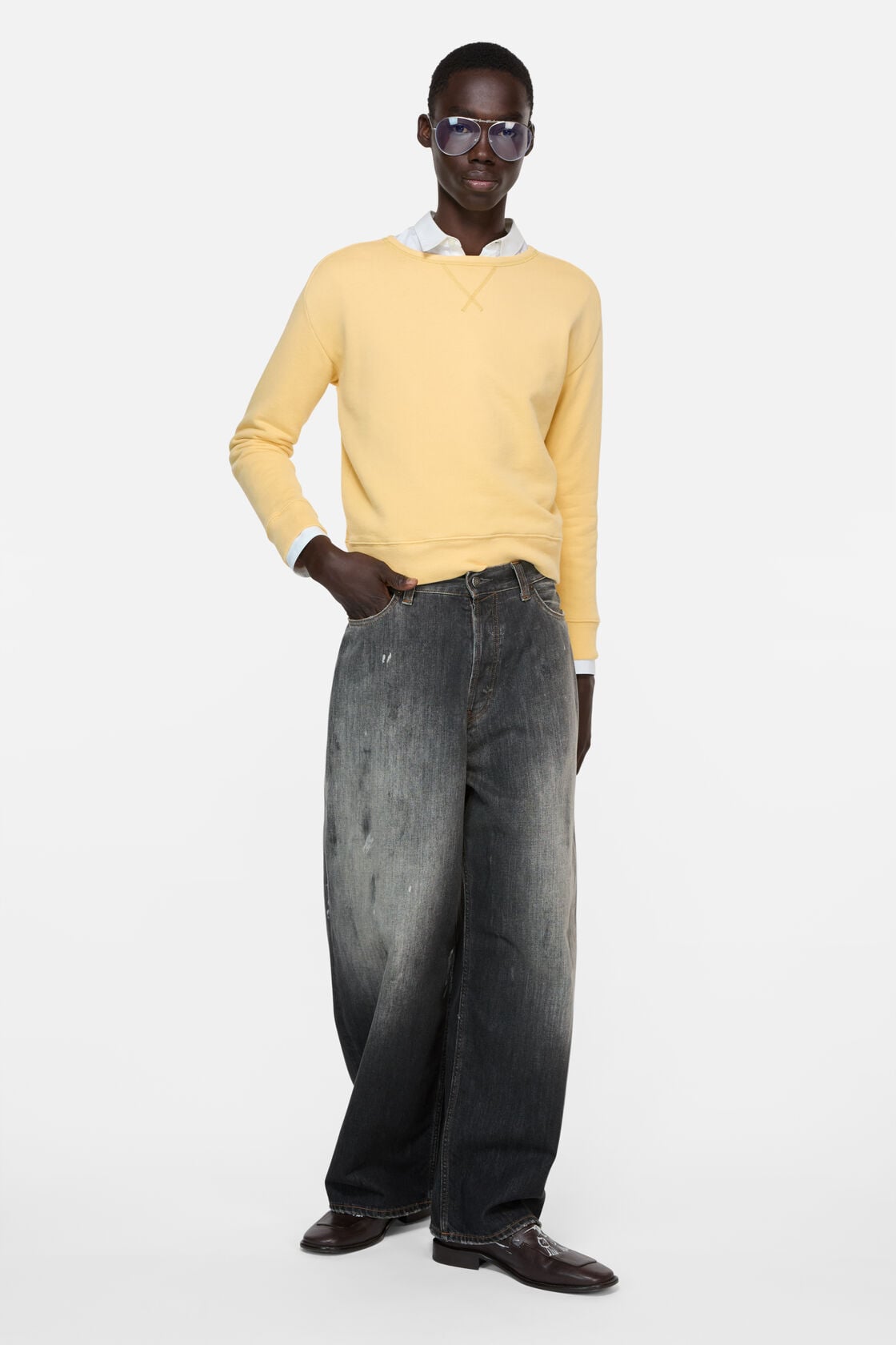 Acne Studios Sprayed logo sweatshirt - Light yellow