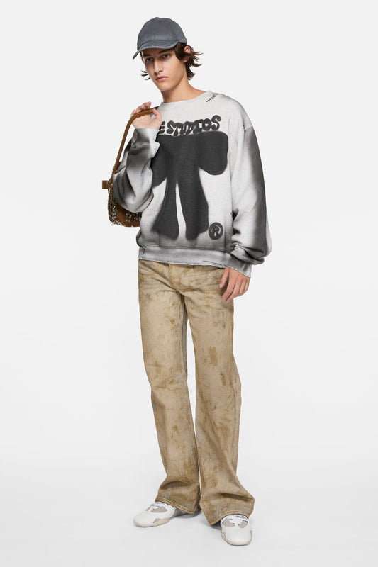 Acne Studios Sprayed logo sweatshirt - Pale Grey Melange