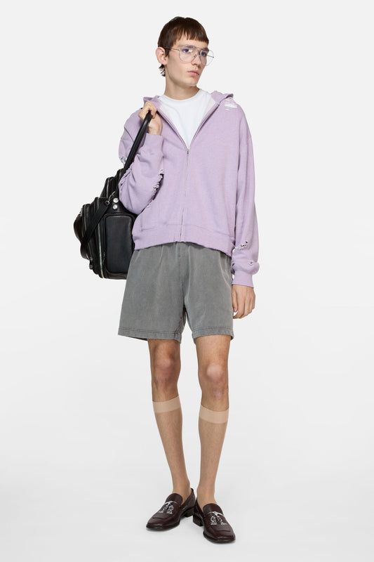 Acne Studios Distressed logo hoodie - Faded purple