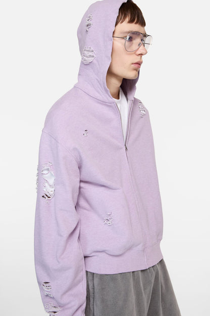 Acne Studios Distressed logo hoodie - Faded purple