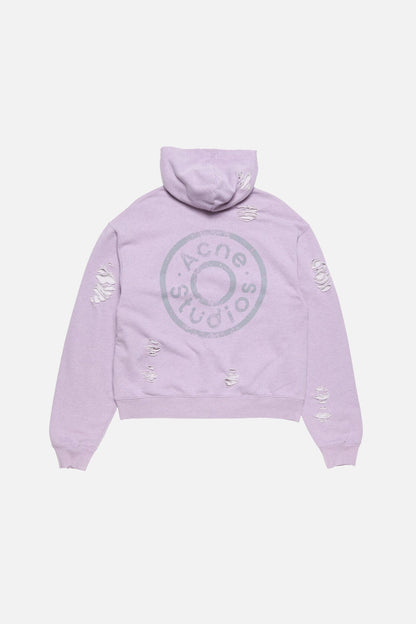 Acne Studios Distressed logo hoodie - Faded purple