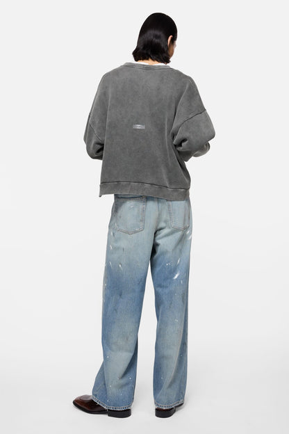 Acne Studios Rubber logo fleece sweatshirt - Faded black