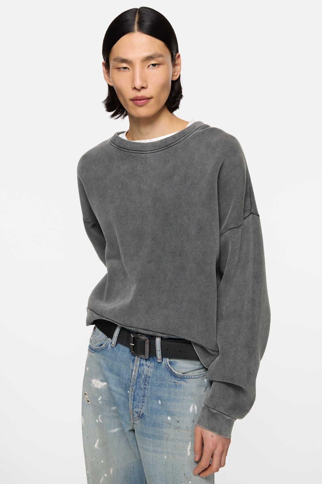 Acne Studios Rubber logo fleece sweatshirt - Faded black