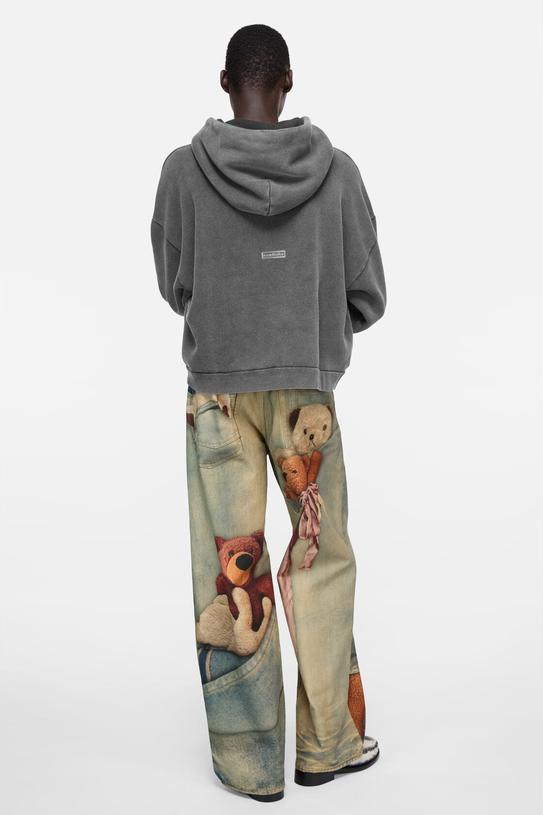 Acne Studios Rubber stamp logo hoodie - Faded black