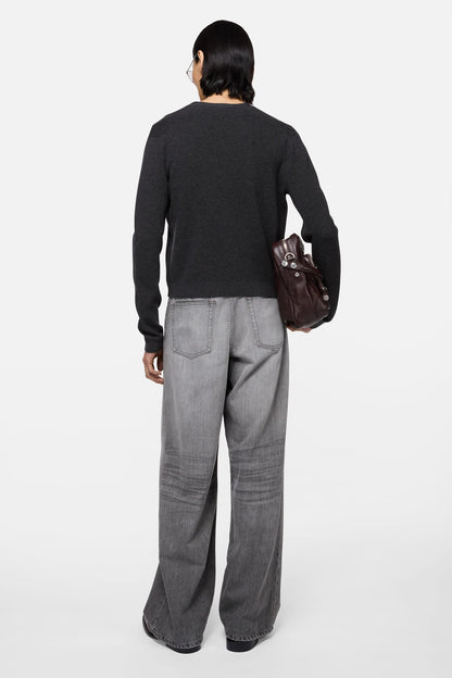 Acne Studios V-neck wool cardigan - Dark Navy Melange