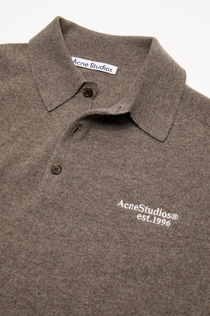 Acne Studios Wool knit polo - Brown melange