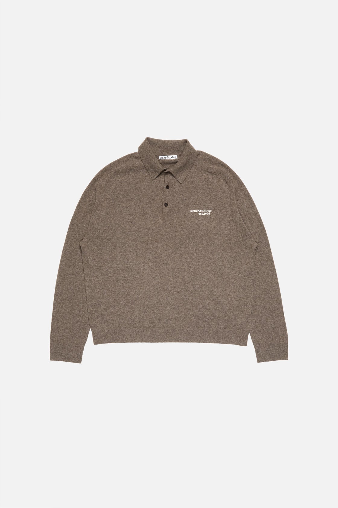Acne Studios Wool knit polo - Brown melange