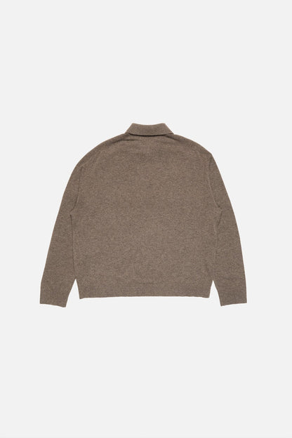 Acne Studios Wool knit polo - Brown melange