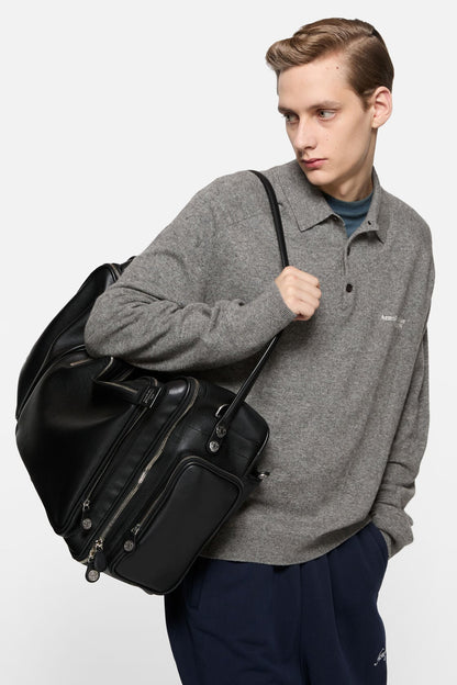 Acne Studios Wool knit polo - Dark grey