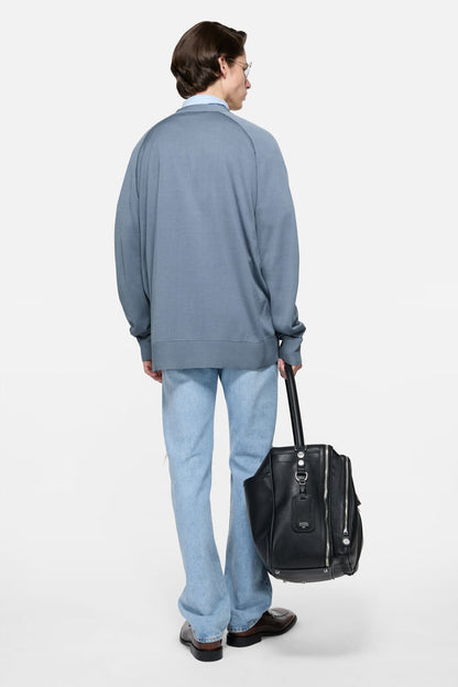 Acne Studios Silk v-neck cardigan - Dusty blue