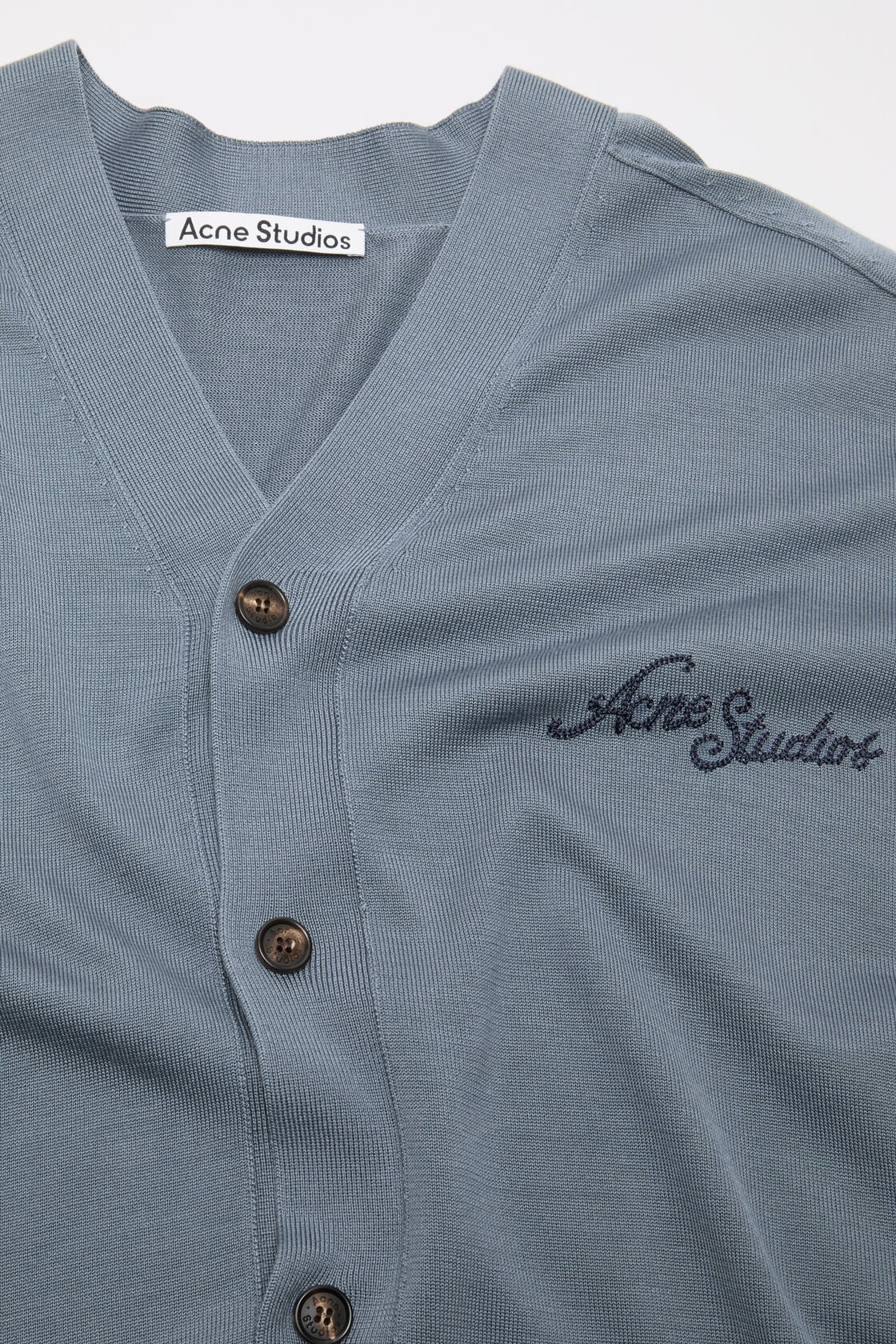 Acne Studios Silk v-neck cardigan - Dusty blue