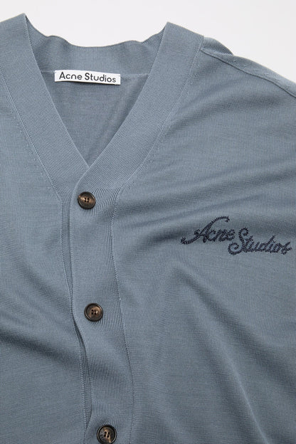 Acne Studios Silk v-neck cardigan - Dusty blue