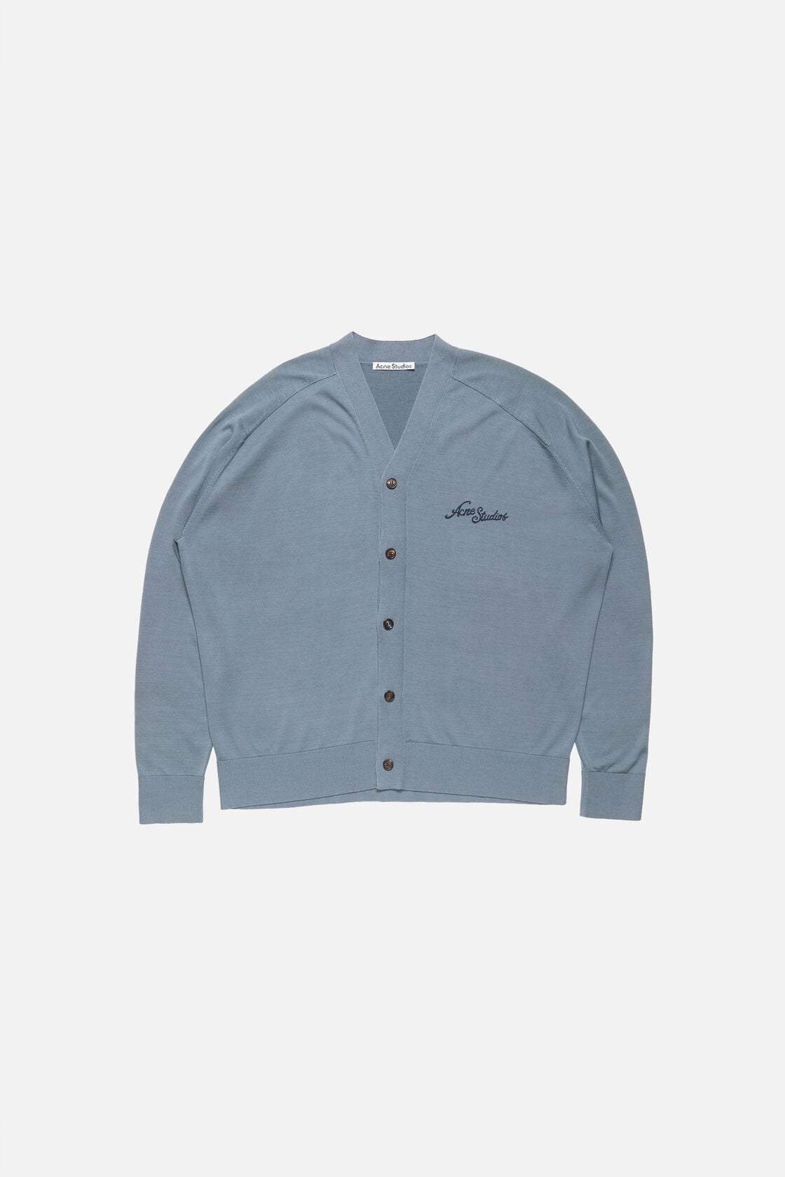 Acne Studios Silk v-neck cardigan - Dusty blue