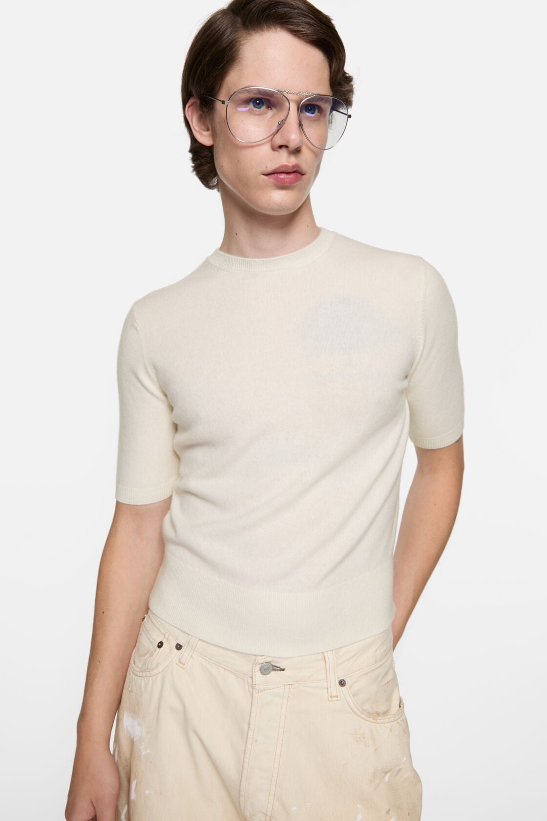Acne Studios Cashmere logo knit - White