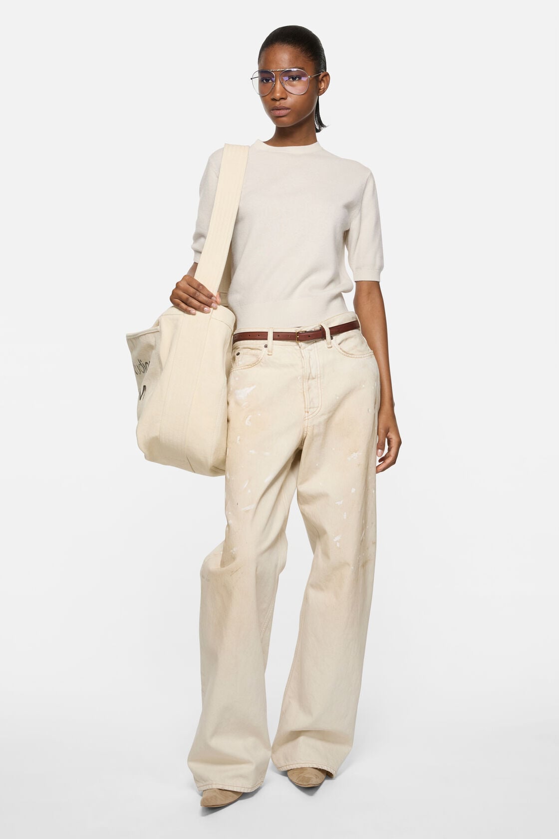 Acne Studios Cashmere logo knit - White