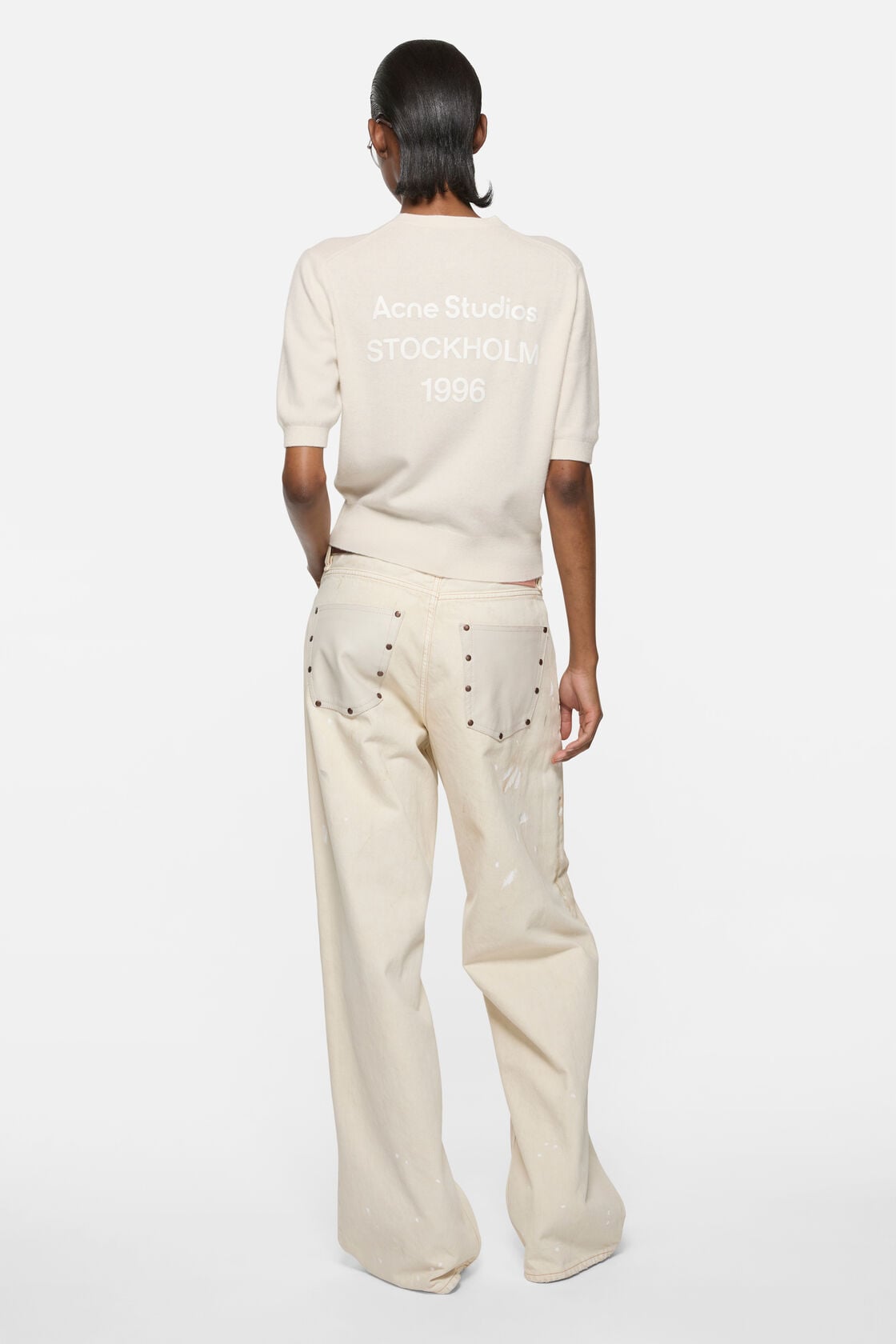 Acne Studios Cashmere logo knit - White