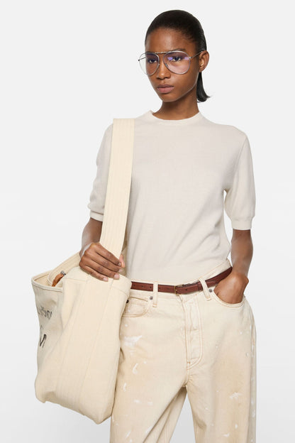 Acne Studios Cashmere logo knit - White