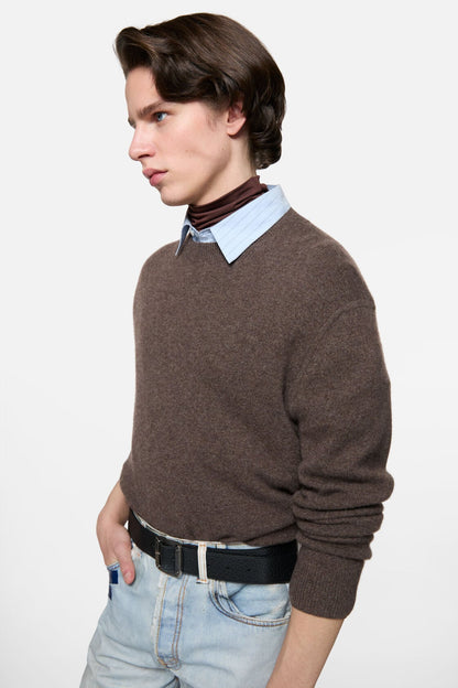 Acne Studios Cashmere sweater with logo - Walnut brown