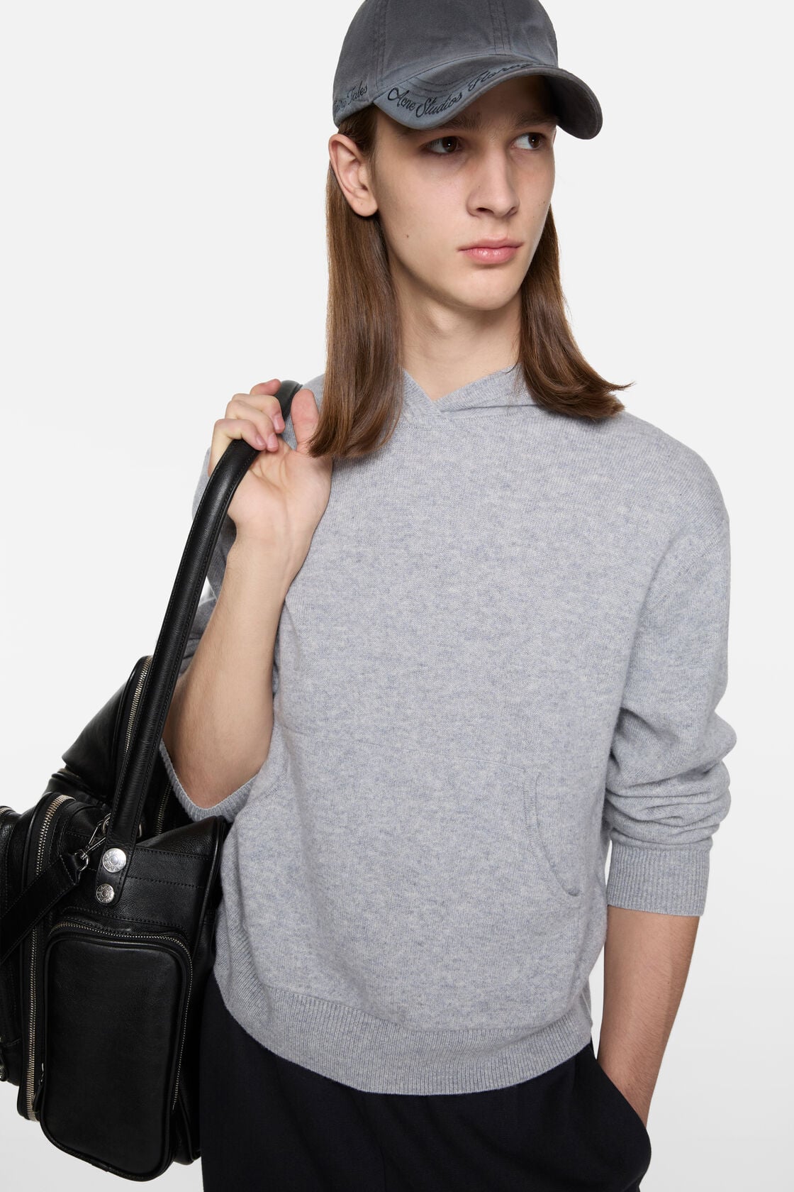Acne Studios Cashmere hoodie - Cold grey melange