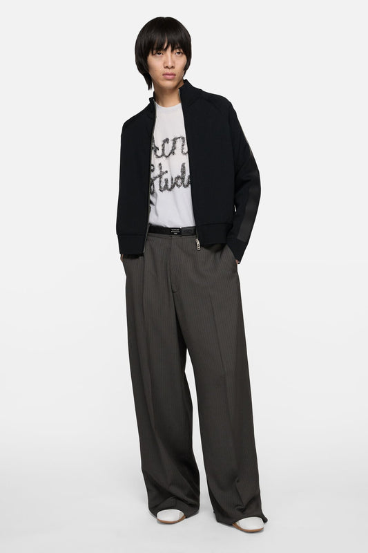 Acne Studios Zip-up logo cardigan - Black
