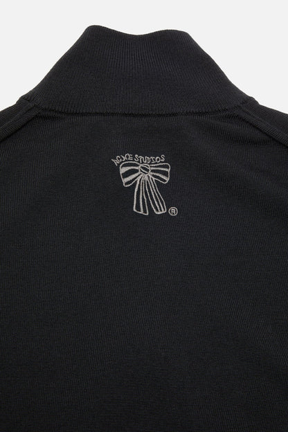 Acne Studios Zip-up bow logo cardigan - Black
