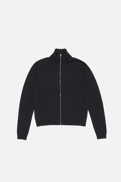 Acne Studios Zip-up bow logo cardigan - Black