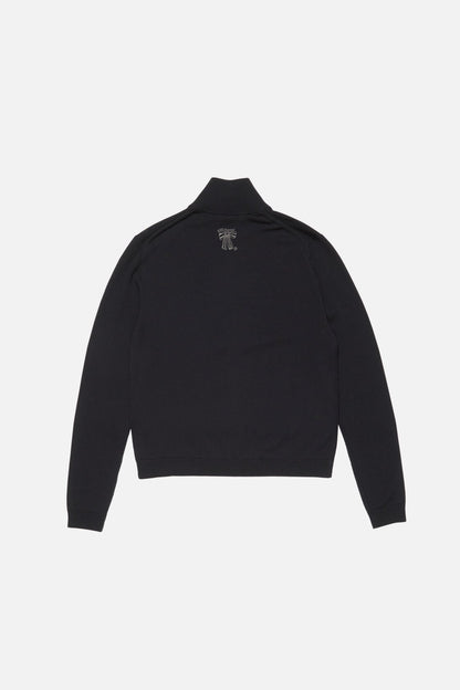 Acne Studios Zip-up bow logo cardigan - Black