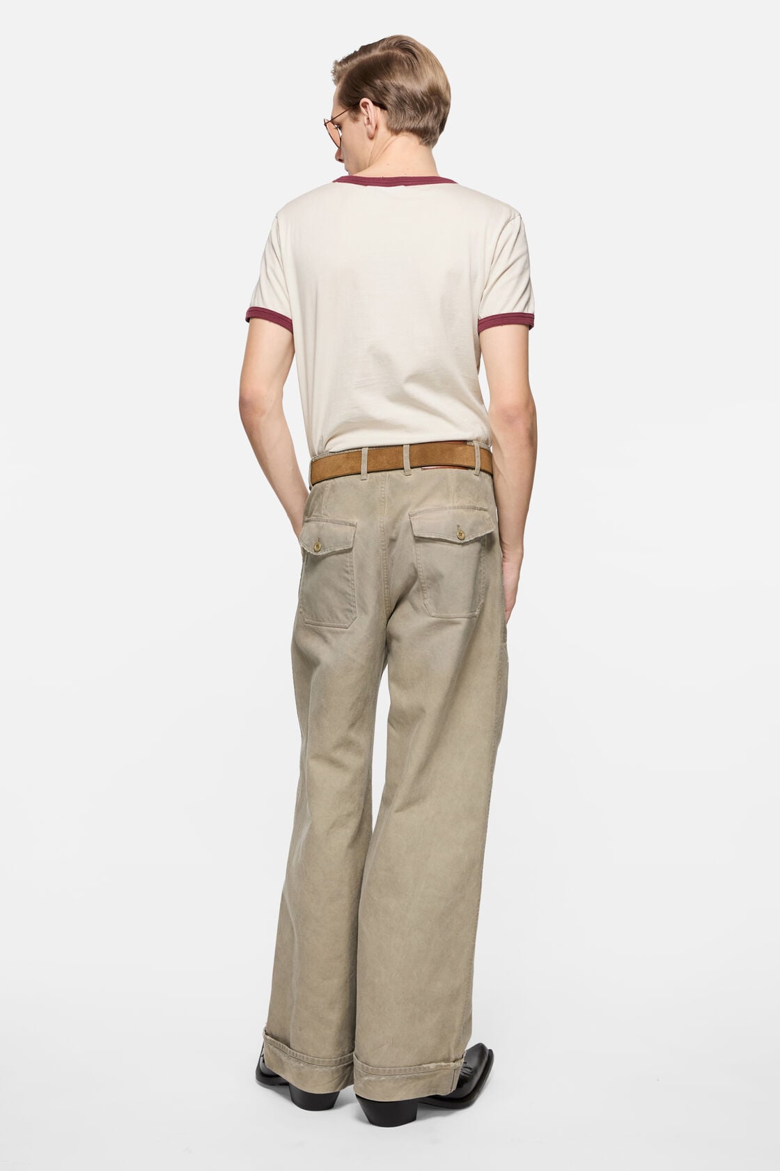 Acne Studios Stained twill trousers - Camel Beige