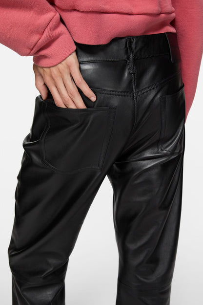 Acne Studios Leather trousers - regular fit - Black