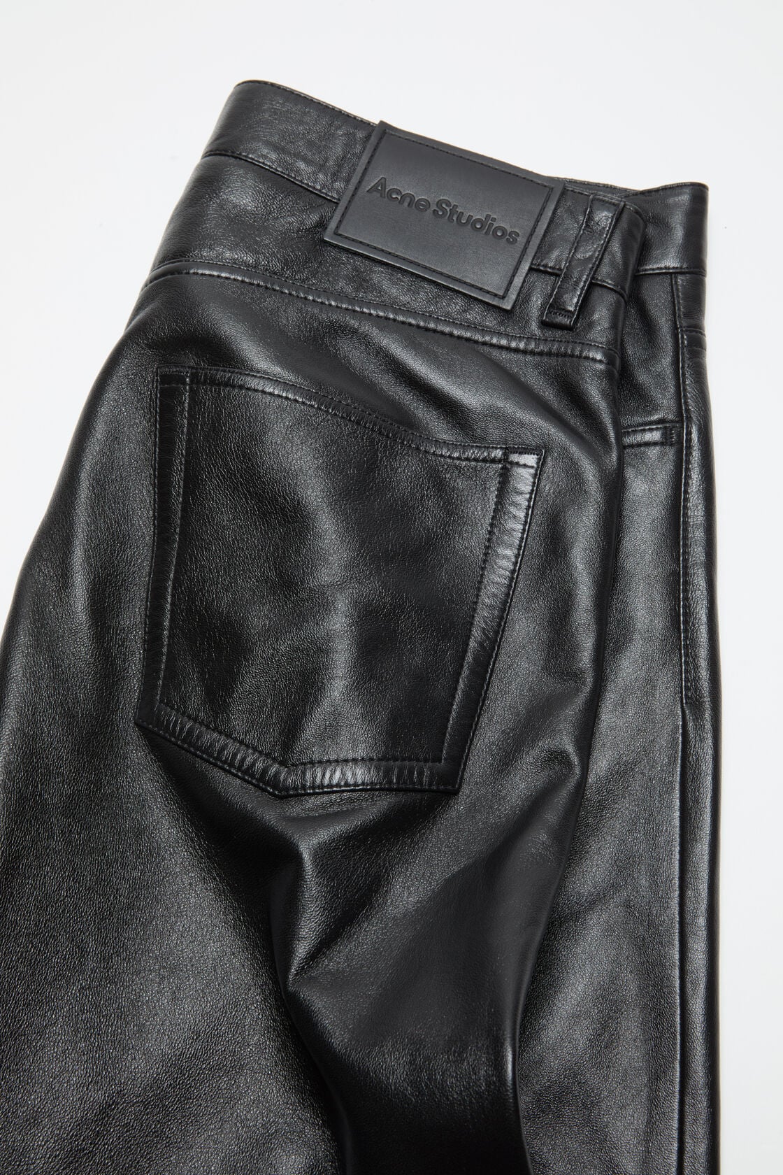 Acne Studios Leather trousers - regular fit - Black