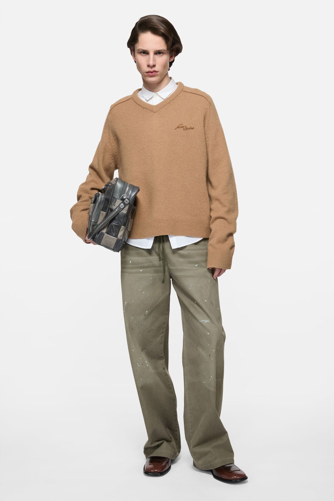 Acne Studios Washed cotton trousers - Dusty green