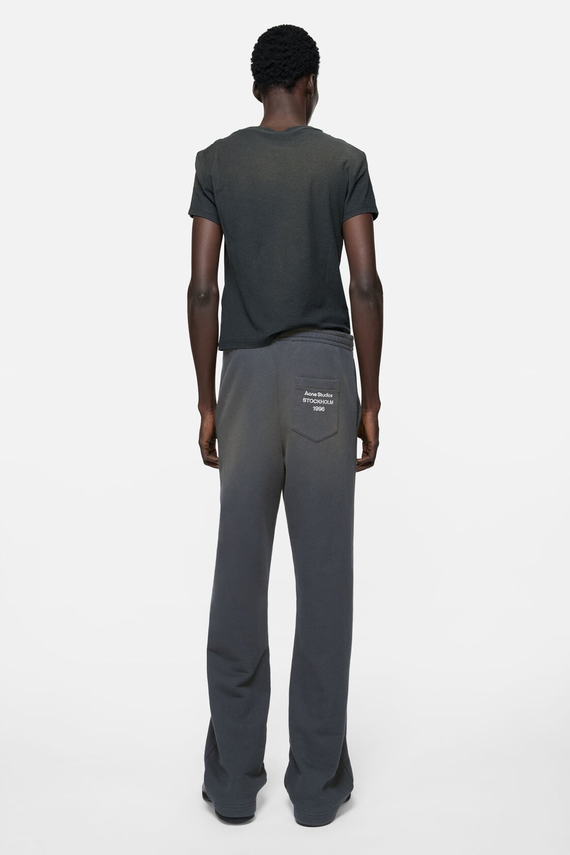 Acne Studios Fleece trousers with stamp logo - Faded black