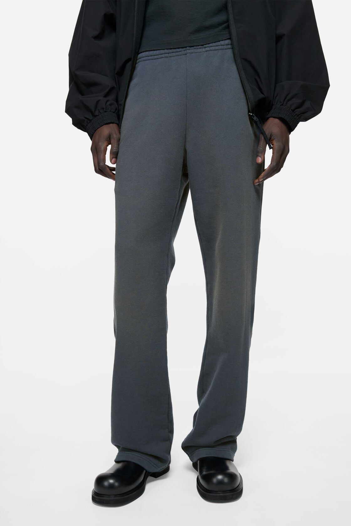 Acne Studios Fleece trousers with stamp logo - Faded black
