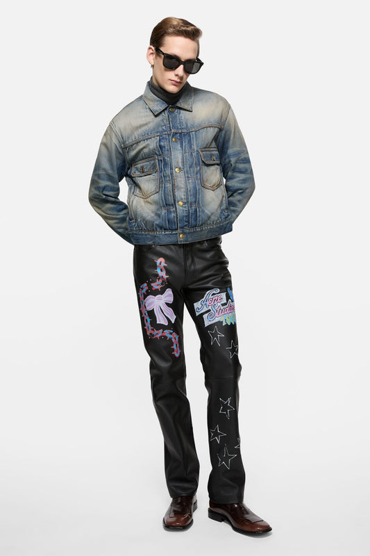 Acne Studios Printed leather trousers - Black