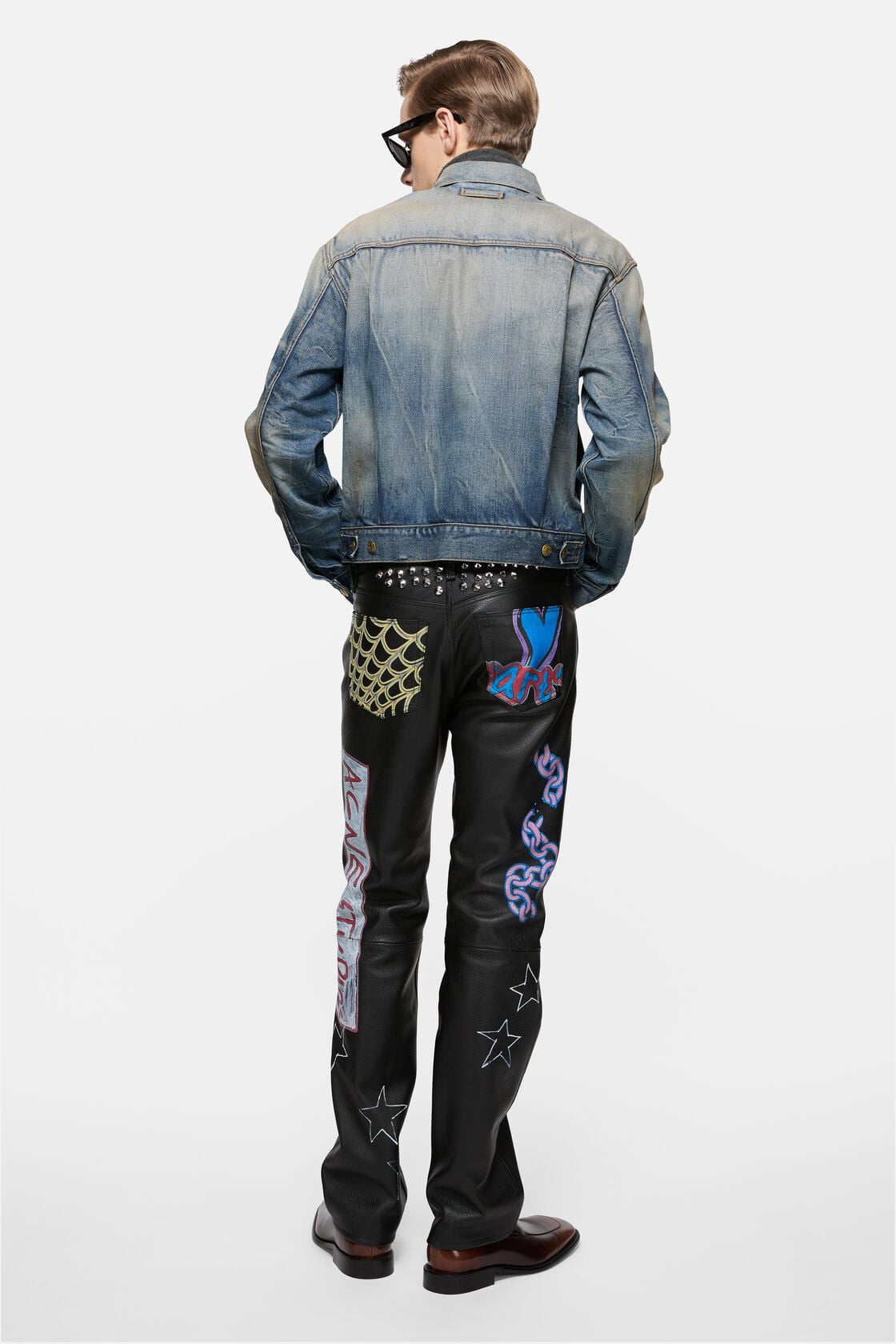 Acne Studios Printed leather trousers - Black