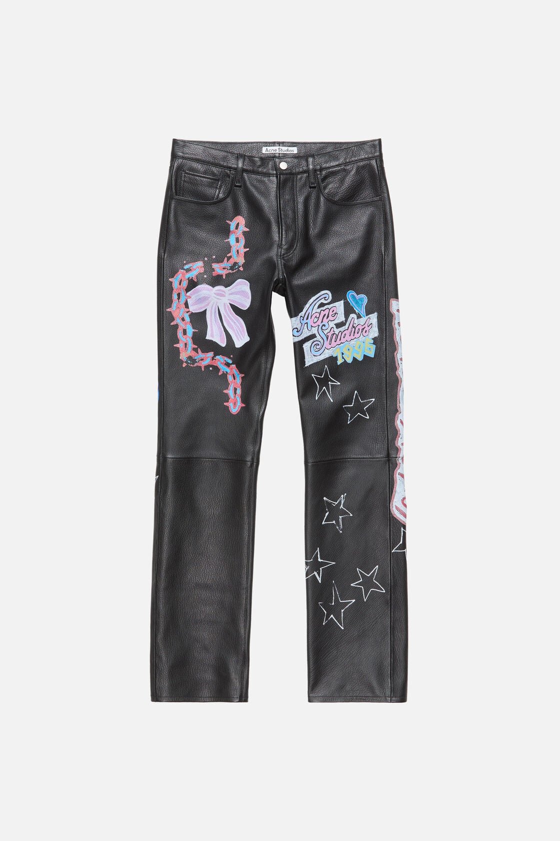 Acne Studios Printed leather trousers - Black