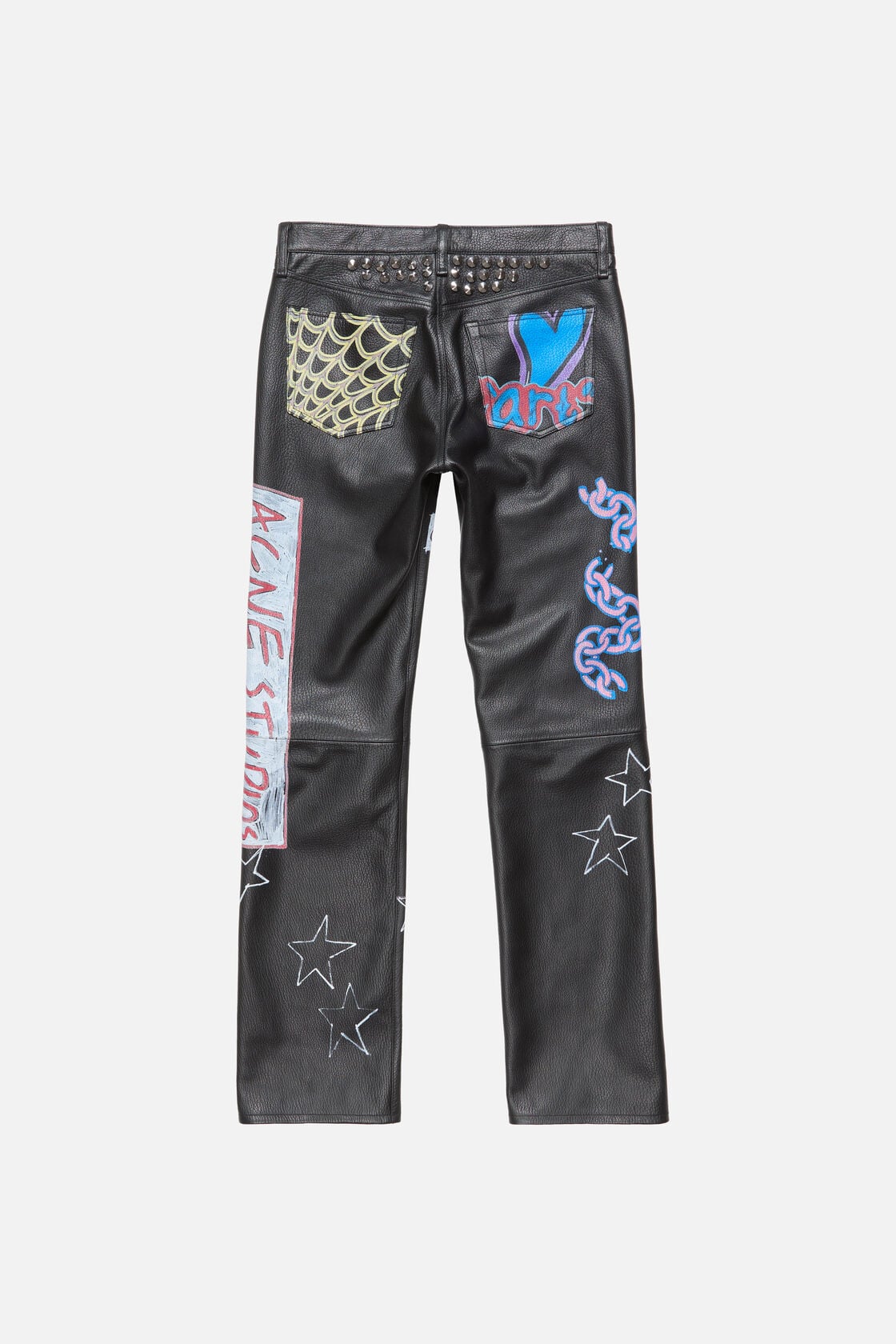 Acne Studios Printed leather trousers - Black